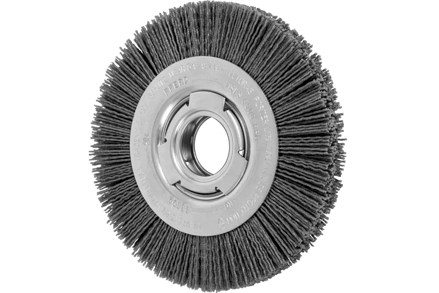 Picture of Pferd M-BRAD® Wheel Brush 6" Dia Wide Face .040/80 Grit Silicon Carbide 2" Arbor
